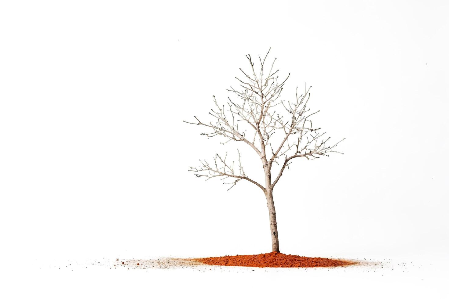 Single Bare Tree on a White Background photo