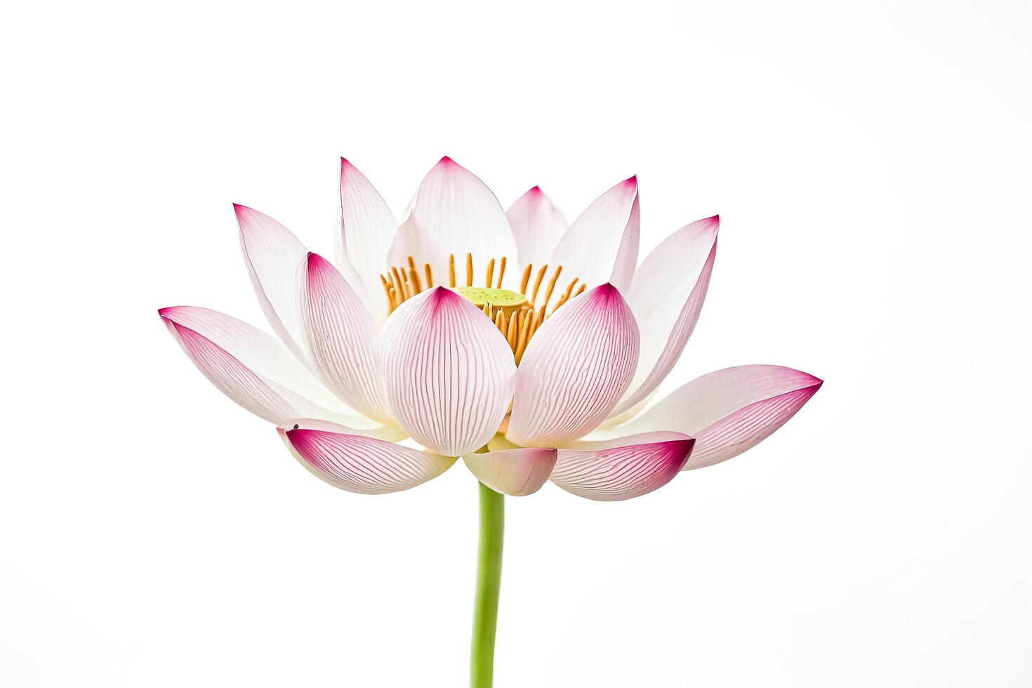 Pink Lotus Flower Isolated on White Background photo