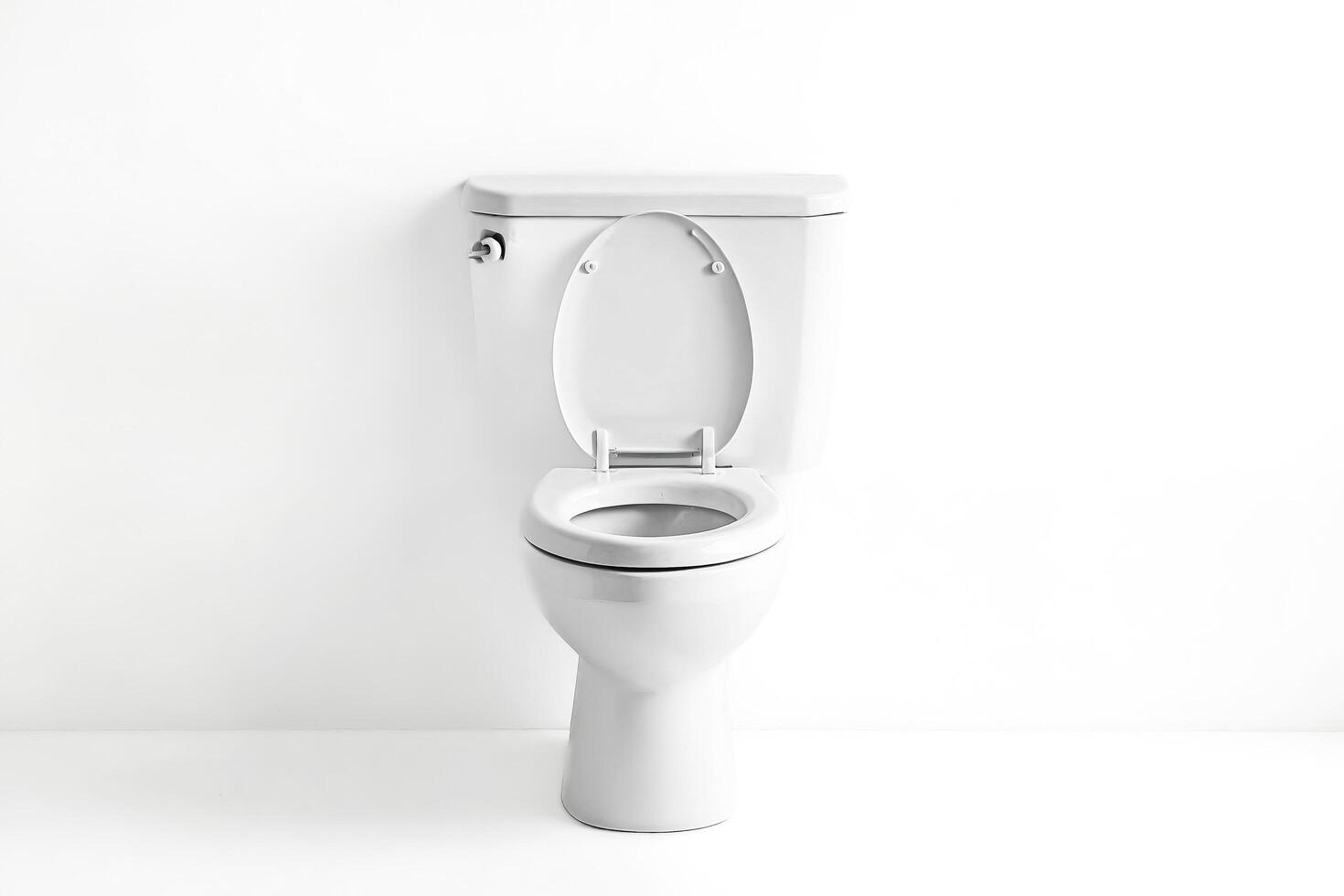 Modern Toilet with Open Lid in a White Bathroom photo