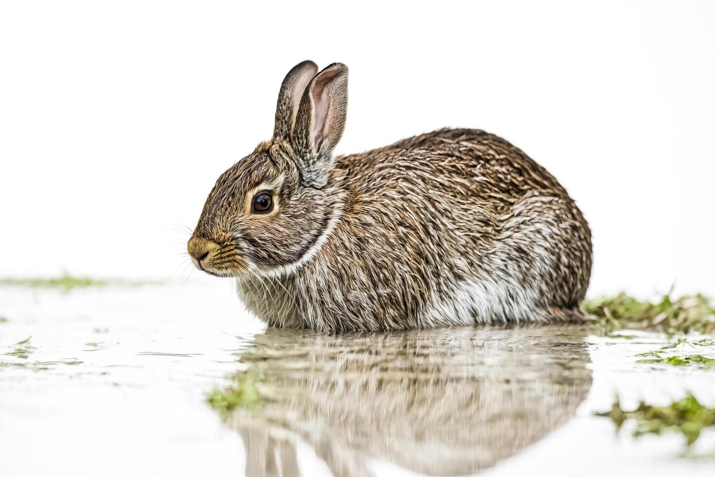Wet Rabbit in Shallow Water photo