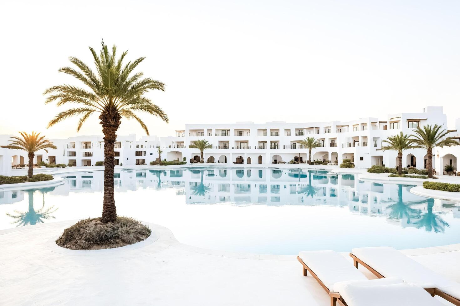Luxury Resort Pool and Palm Trees photo