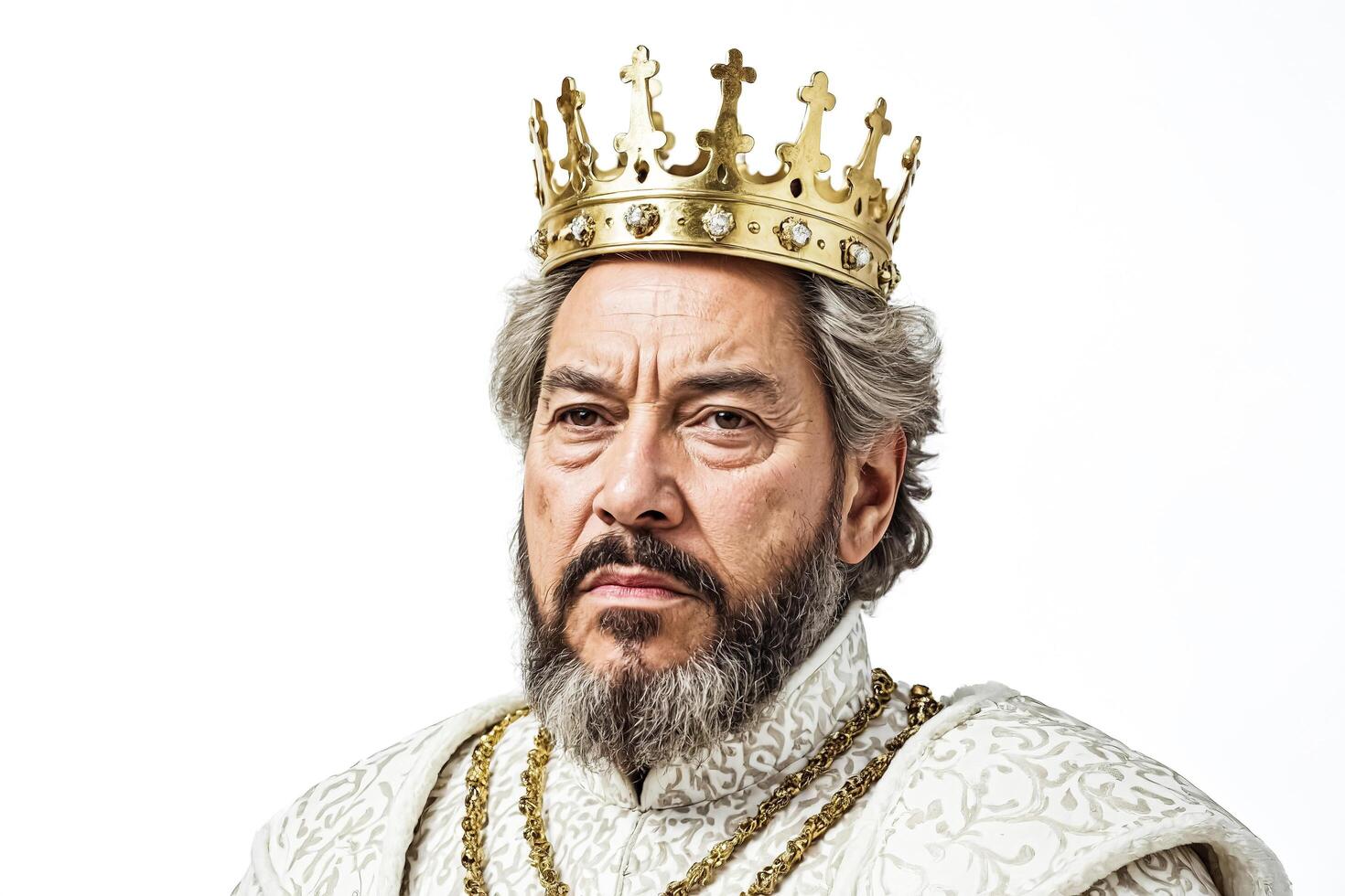 Close-up of a King with a Golden Crown photo