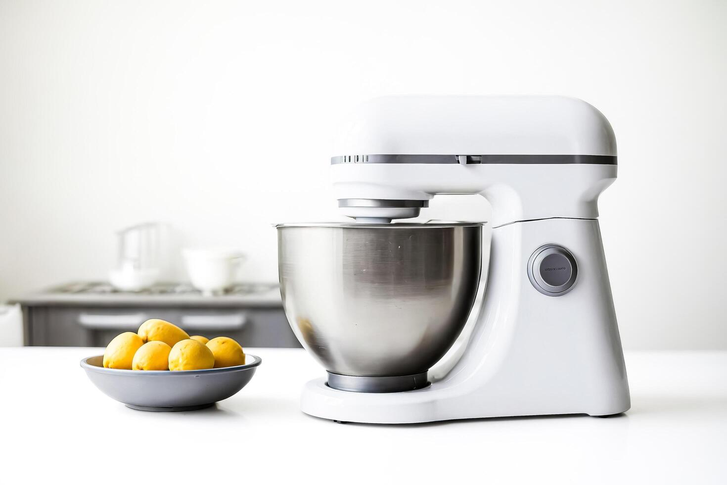 White Stand Mixer and Bowl of Lemons photo