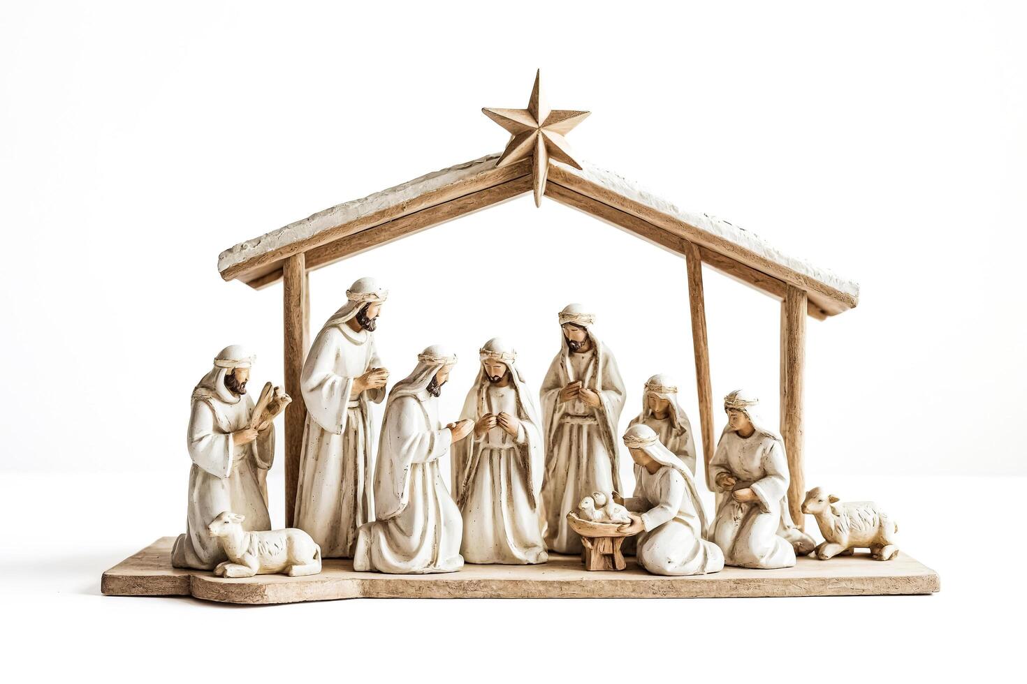 Nativity Scene with Star of Bethlehem photo