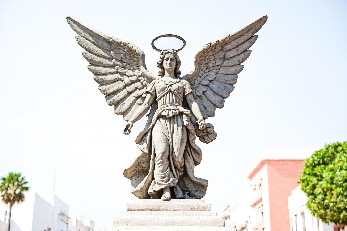 Angel Statue with Wings Spread Wide photo
