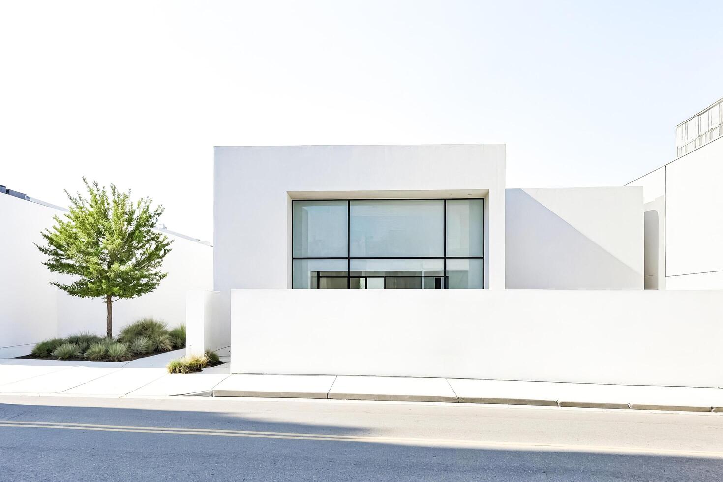 Modern White Building With Large Window photo