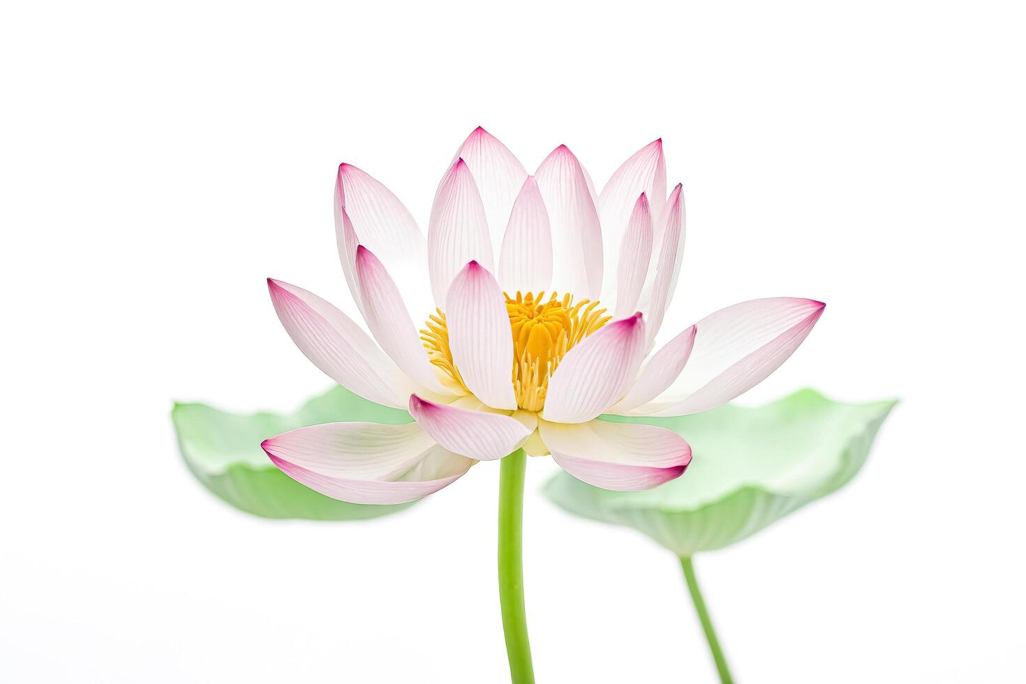 Pink Lotus Flower with Green Leaves photo