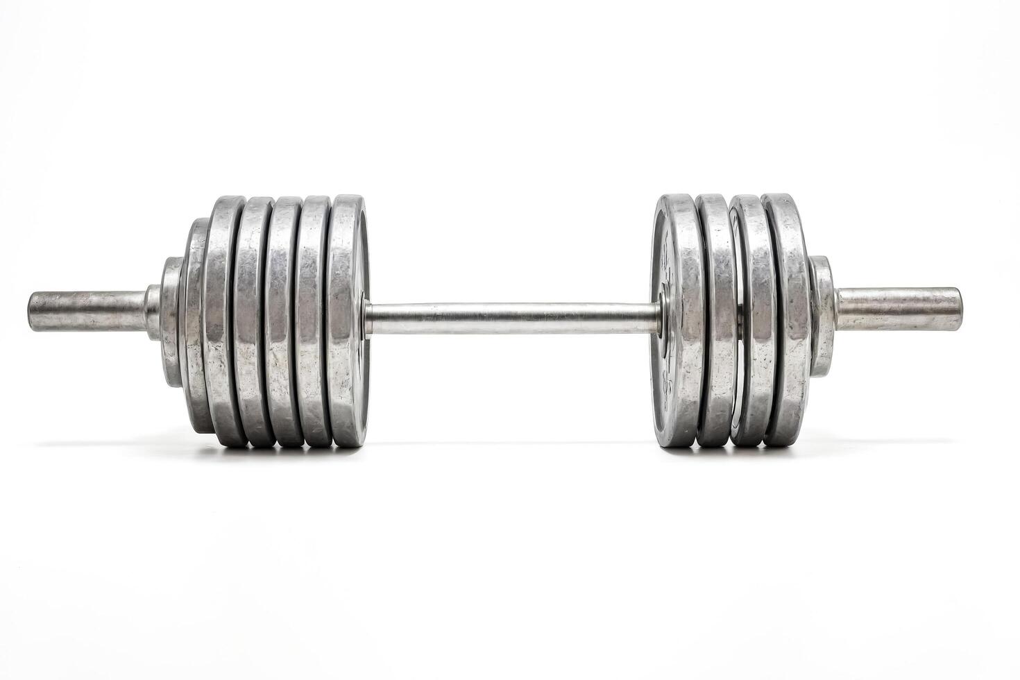 Chrome Barbell on White Background photo