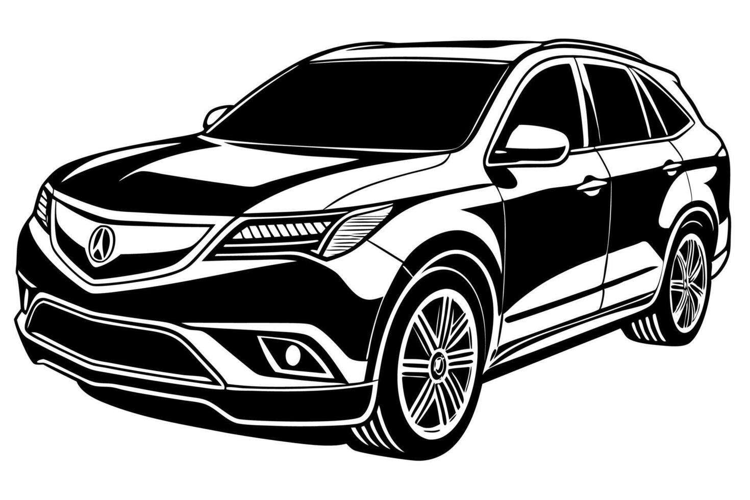 Acura MDX Car Illustration Cartoons, Clipart, Line Art Design, Acura MDX car illustration with white background cartoons, clipart, line art design vector