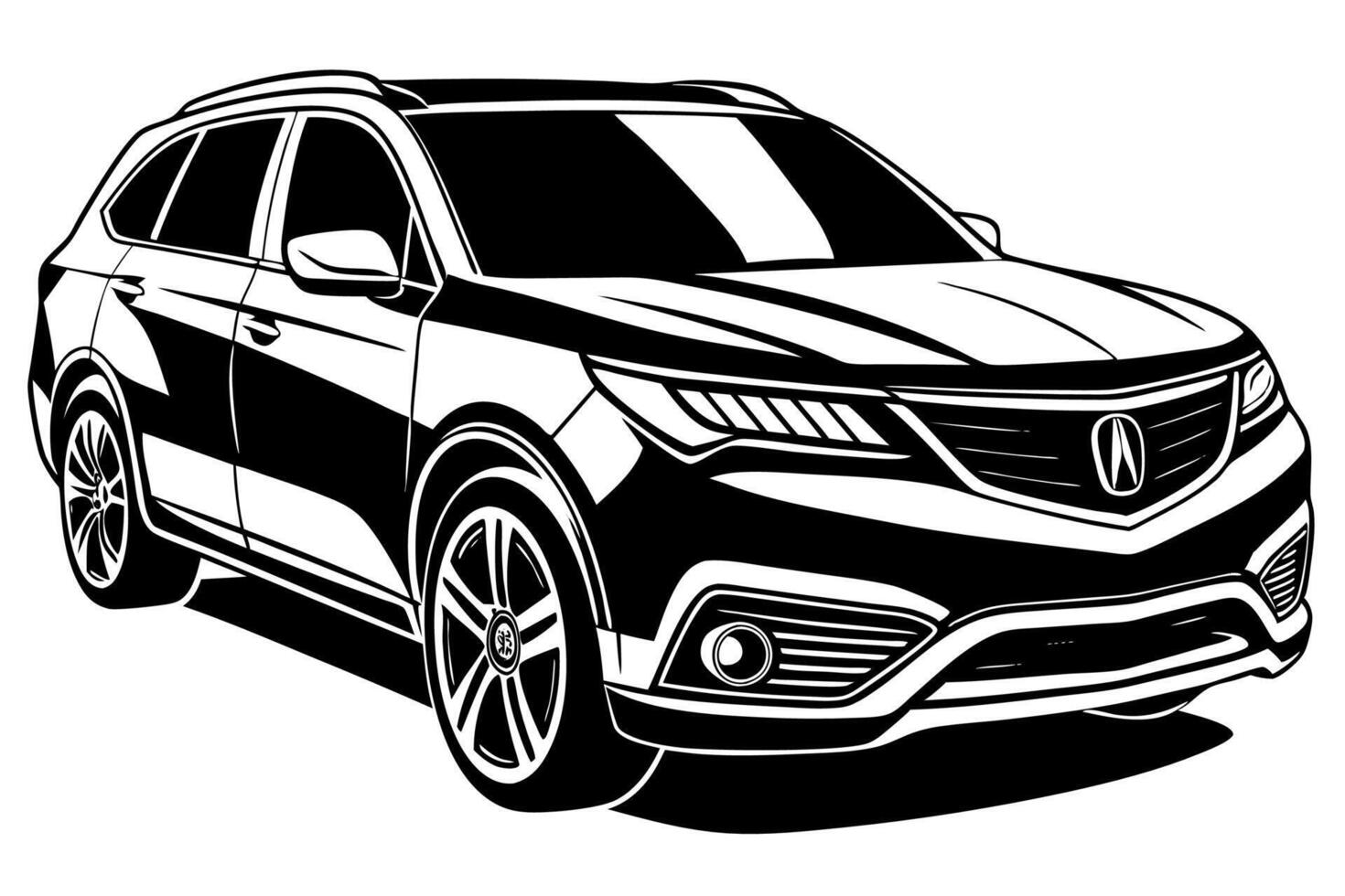 Acura MDX Car Illustration Cartoons, Clipart, Line Art Design, Acura MDX car illustration with white background cartoons, clipart, line art design vector