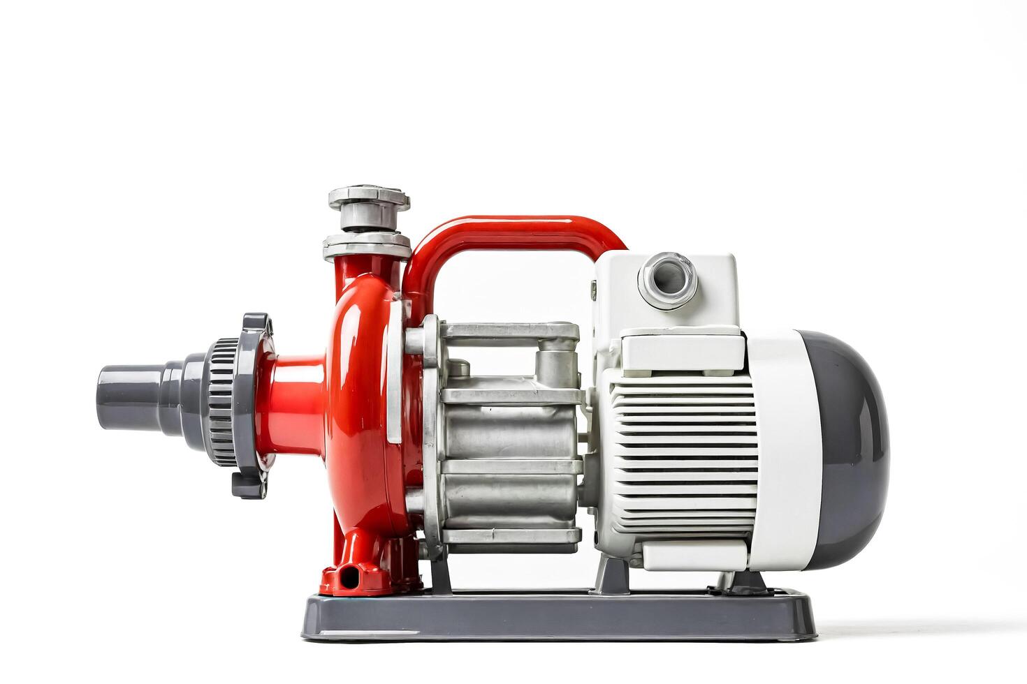 Red Electric Water Pump Isolated On White Background photo