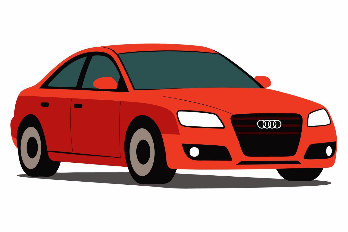 Audi A4 Car Illustration Cartoons, Clipart, Line Art Design on White Background, Audi A4 Car illustration clean, detailed, and versatile design for various uses. vector
