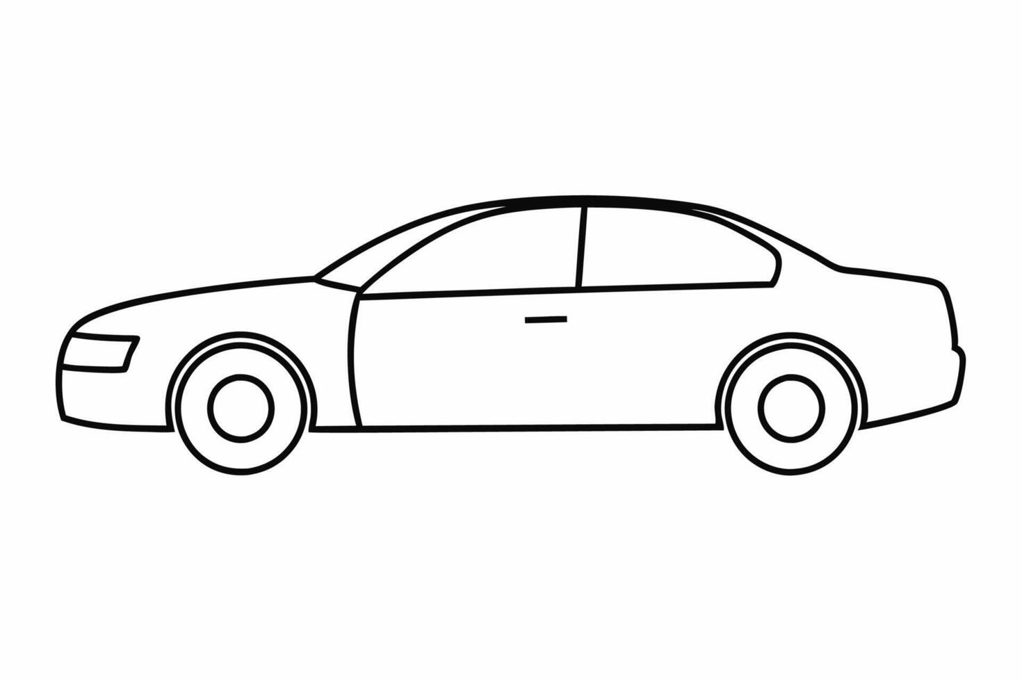 Audi A4 Car Illustration Cartoons, Clipart, Line Art Design on White Background, Audi A4 Car illustration clean, detailed, and versatile design for various uses. vector