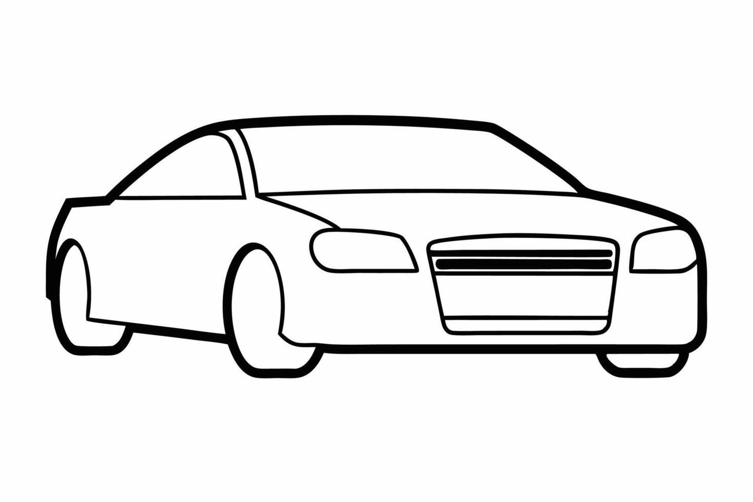 Audi A4 Car Illustration Cartoons, Clipart, Line Art Design on White Background, Audi A4 Car illustration clean, detailed, and versatile design for various uses. vector