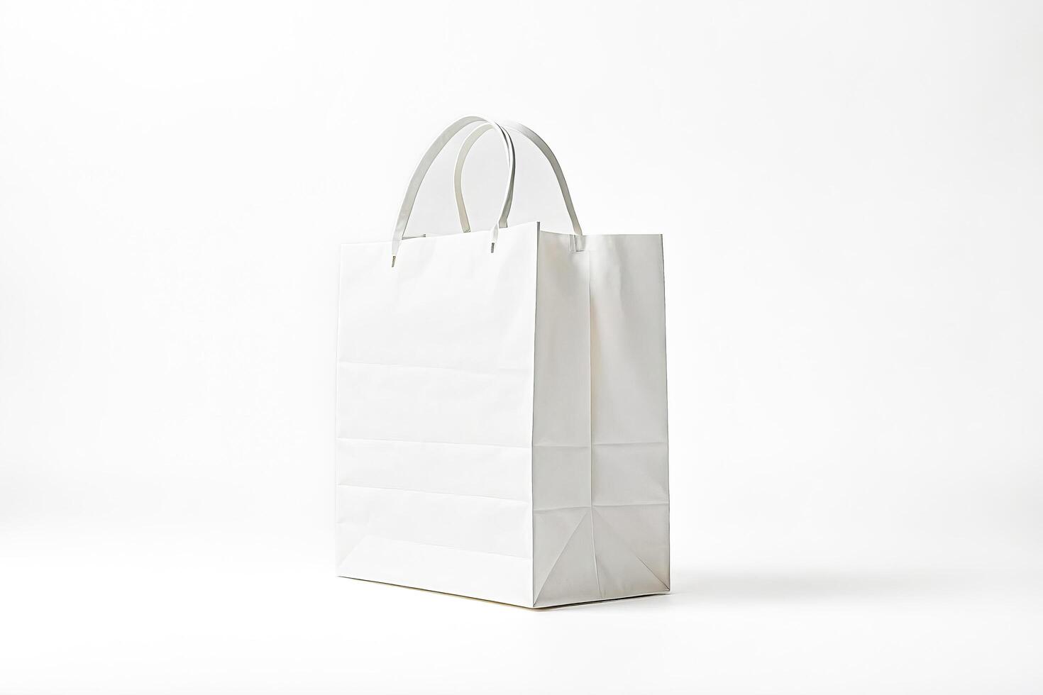 Blank White Paper Shopping Bag photo