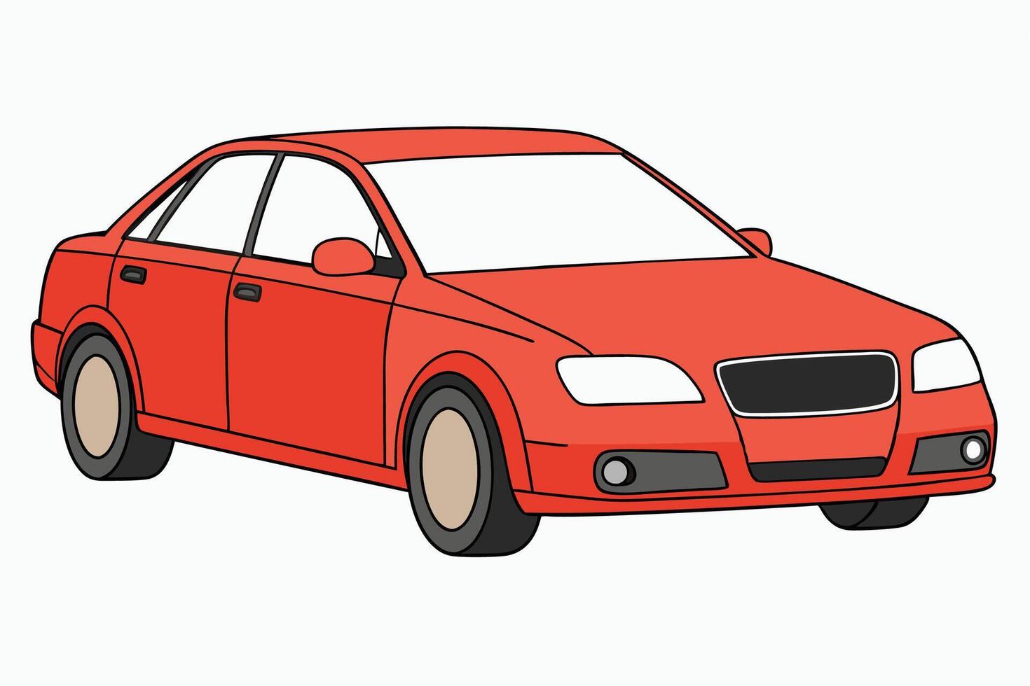 Audi A4 Car Illustration Cartoons, Clipart, Line Art Design on White Background, Audi A4 Car illustration clean, detailed, and versatile design for various uses. vector