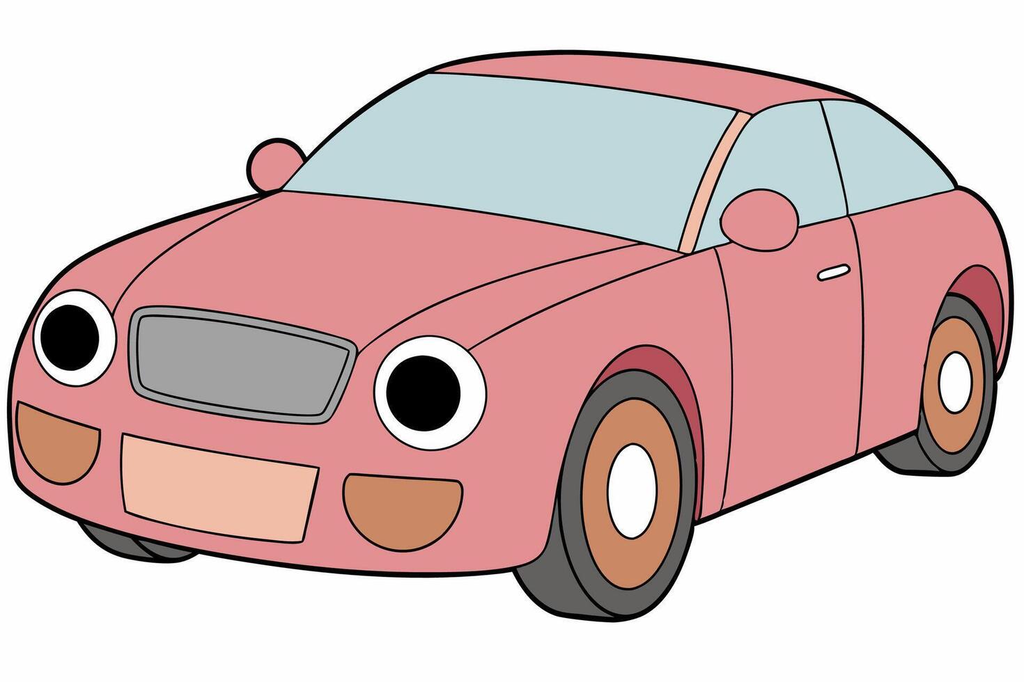 Audi A4 Car Illustration Cartoons, Clipart, Line Art Design on White Background, Audi A4 Car illustration clean, detailed, and versatile design for various uses. vector