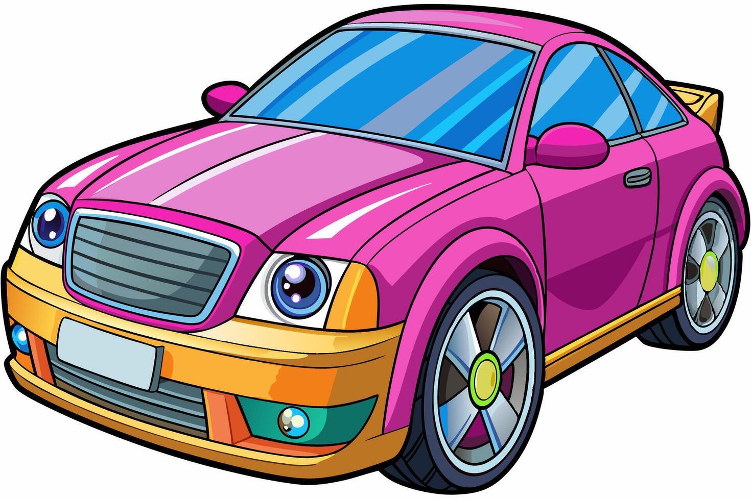 Audi A4 Car Illustration Cartoons, Clipart, Line Art Design on White Background, Audi A4 Car illustration clean, detailed, and versatile design for various uses. vector