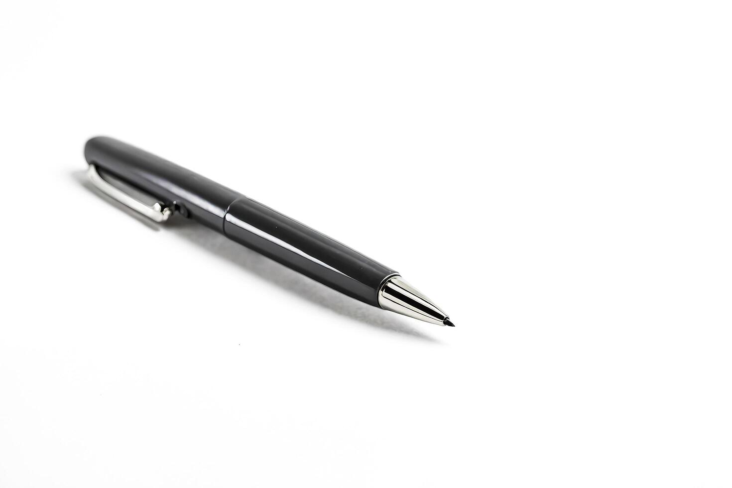 Black pen on a white background photo