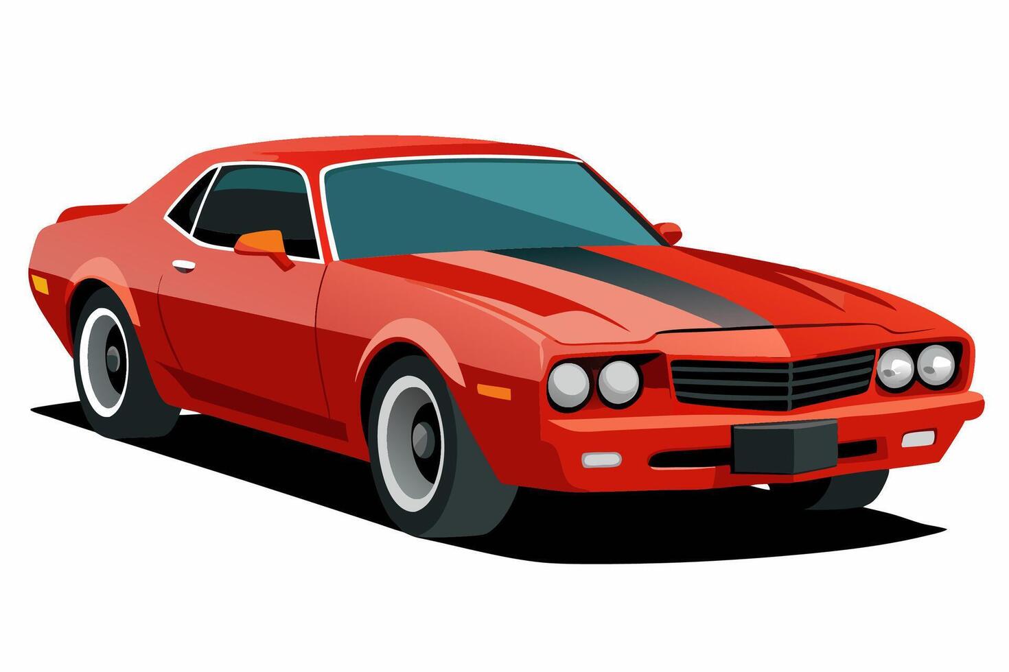 Chevrolet Camaro Car Illustration with White Background Cartoon, Clipart, and Line Art Design, Chevrolet Camaro car illustration on a white background - cartoon, clipart, and line art design vector