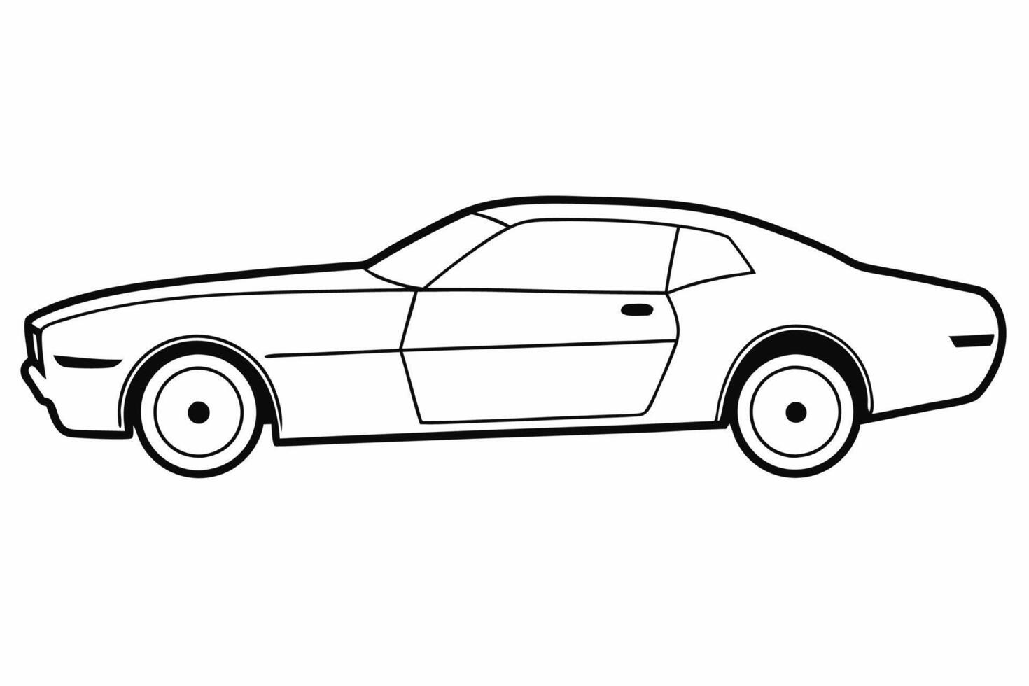 Chevrolet Camaro Car Illustration with White Background Cartoon, Clipart, and Line Art Design, Chevrolet Camaro car illustration on a white background - cartoon, clipart, and line art design vector