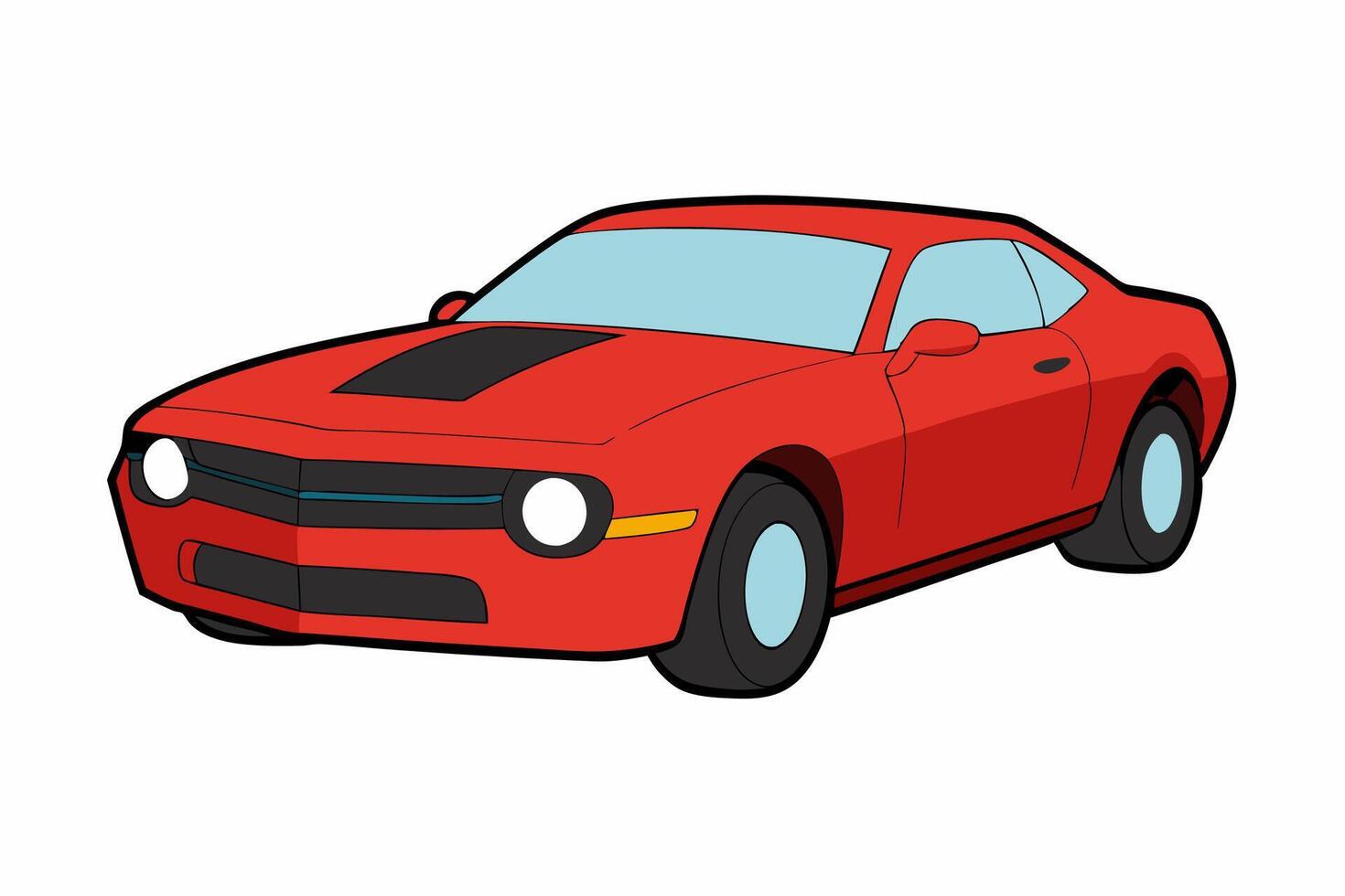 Chevrolet Camaro Car Illustration with White Background Cartoon, Clipart, and Line Art Design, Chevrolet Camaro car illustration on a white background - cartoon, clipart, and line art design vector