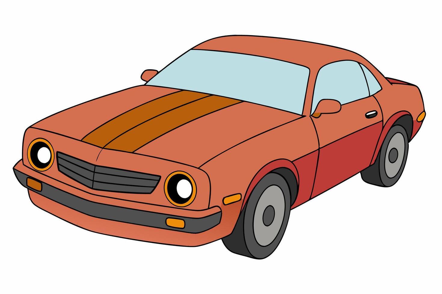 Chevrolet Camaro Car Illustration with White Background Cartoon, Clipart, and Line Art Design, Chevrolet Camaro car illustration on a white background - cartoon, clipart, and line art design vector
