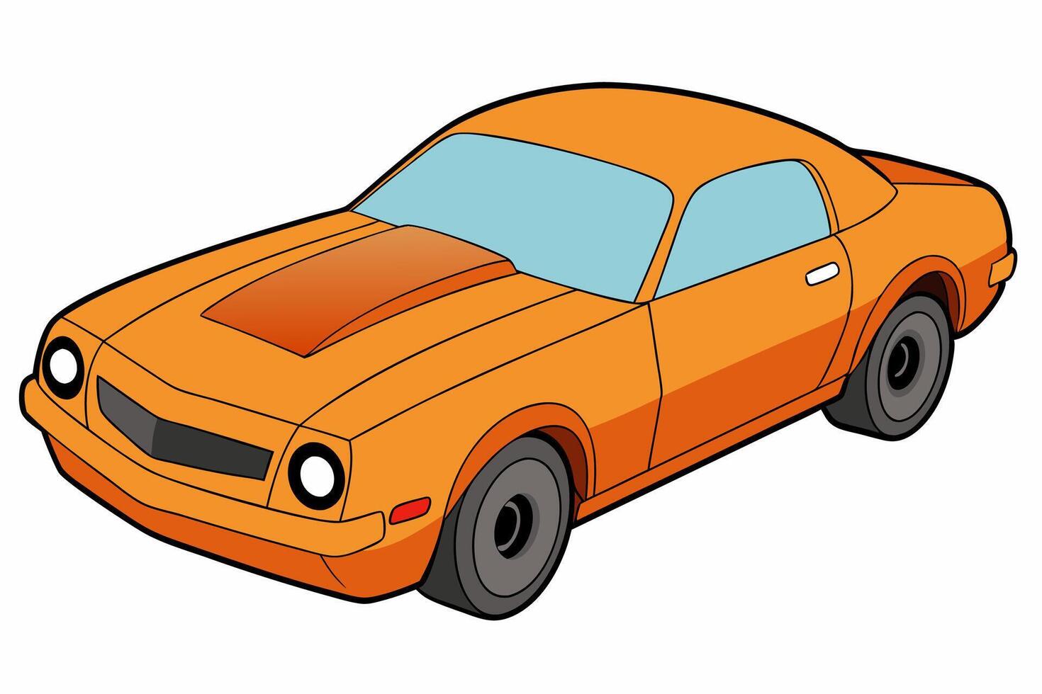 Chevrolet Camaro Car Illustration with White Background Cartoon, Clipart, and Line Art Design, Chevrolet Camaro car illustration on a white background - cartoon, clipart, and line art design vector