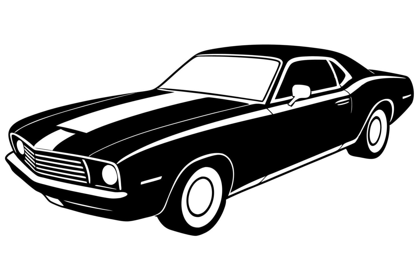 Chevrolet Camaro Car Illustration with White Background Cartoon, Clipart, and Line Art Design, Chevrolet Camaro car illustration on a white background - cartoon, clipart, and line art design vector