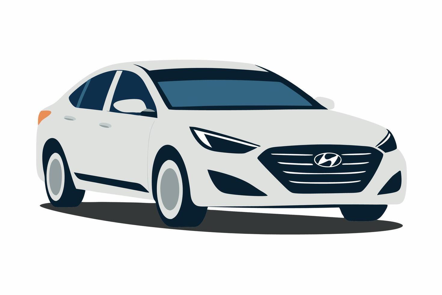 Hyundai Sonata Car Illustration on White Background Clipart, Cartoon, and Line Art Design, Hyundai Sonata illustration with white background. Includes clipart, cartoon, and line art design vector