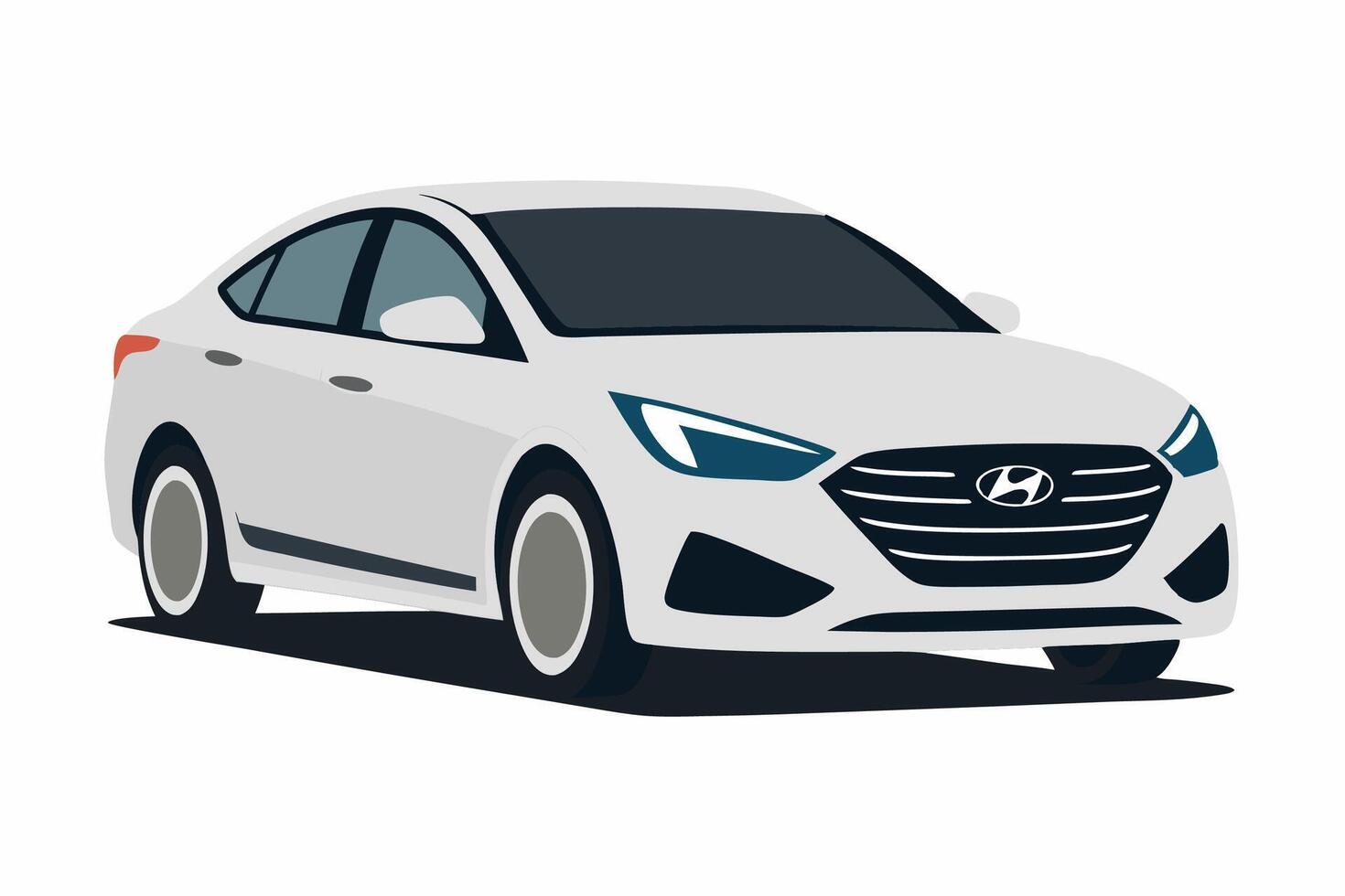 Hyundai Sonata Car Illustration on White Background Clipart, Cartoon, and Line Art Design, Hyundai Sonata illustration with white background. Includes clipart, cartoon, and line art design vector