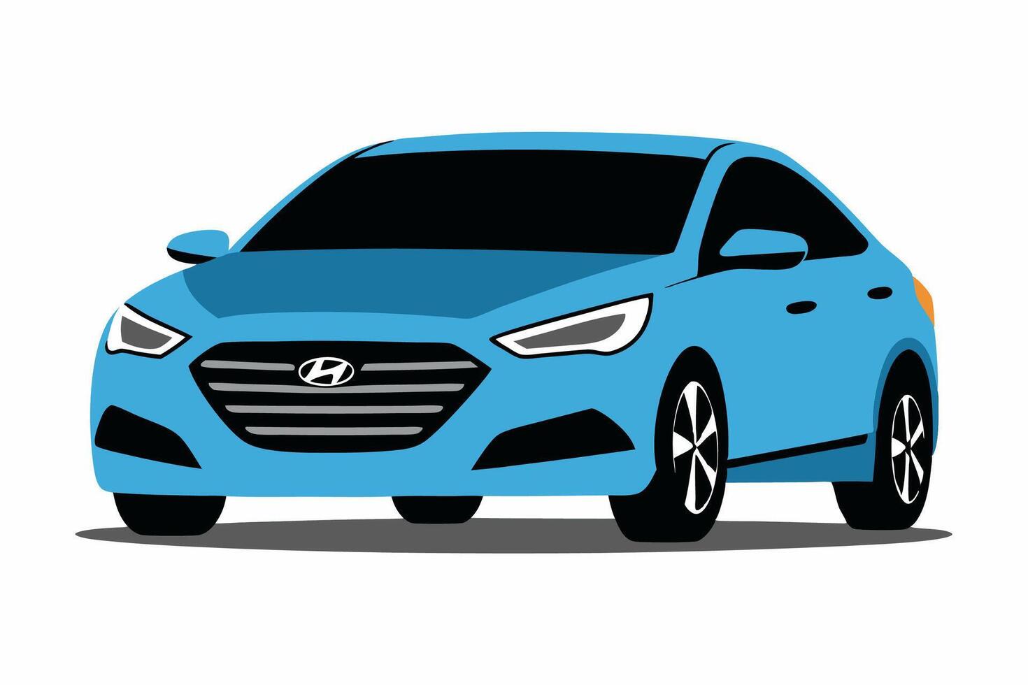 Hyundai Sonata Car Illustration on White Background Clipart, Cartoon, and Line Art Design, Hyundai Sonata illustration with white background. Includes clipart, cartoon, and line art design vector