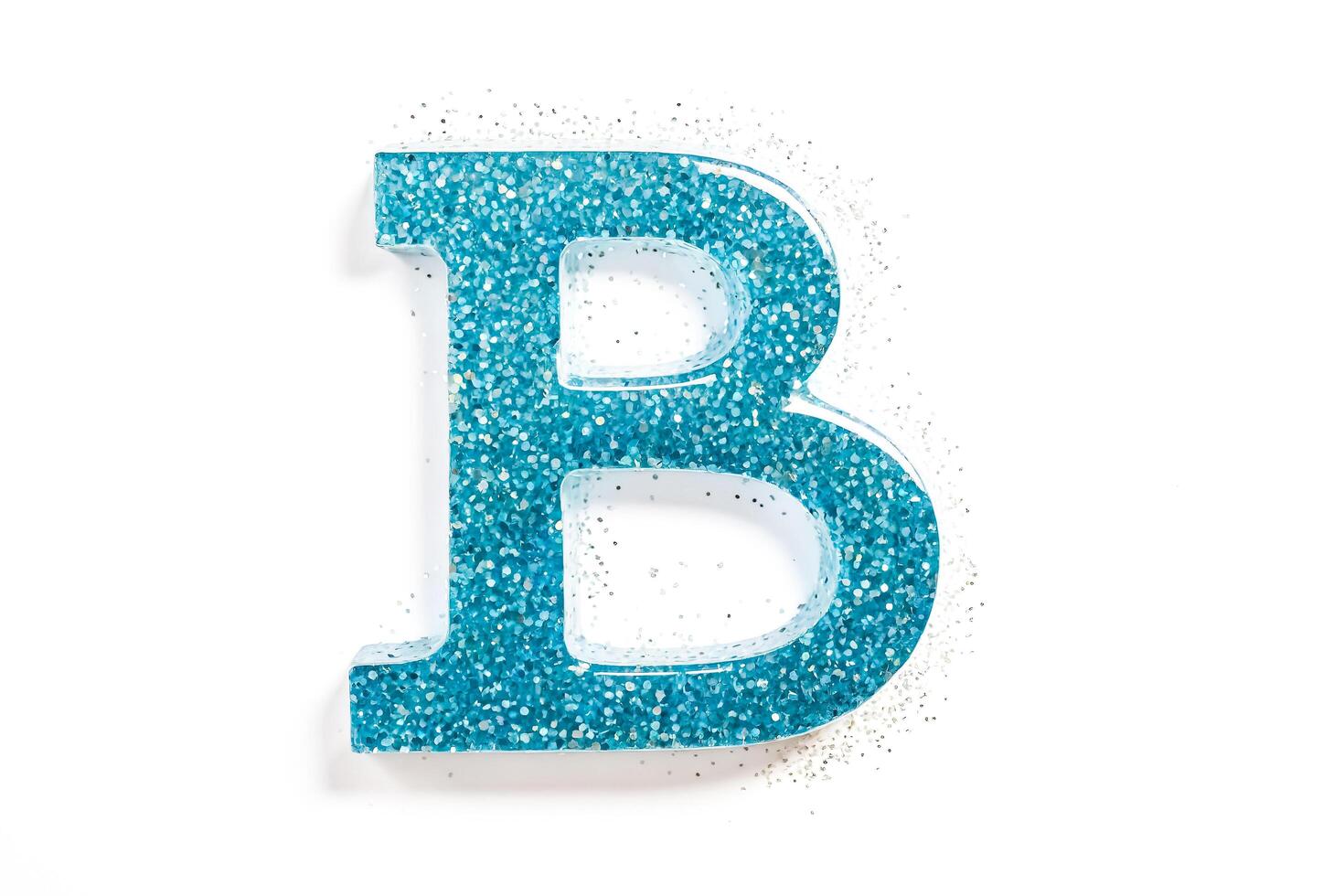 Blue Glitter Letter B photo