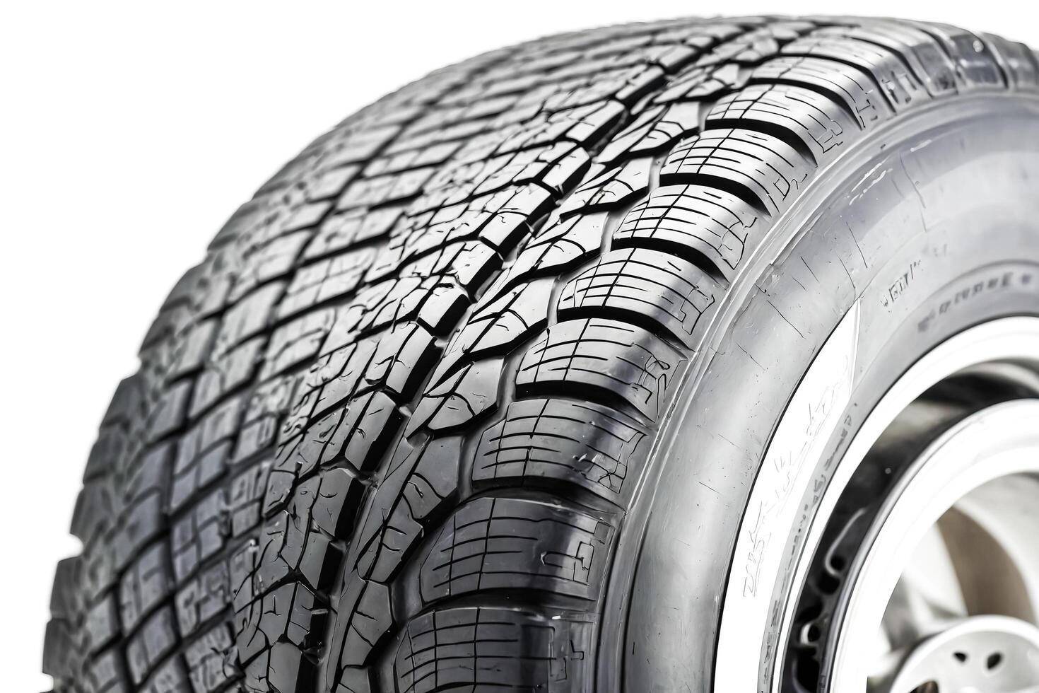 Close up of a car tire with a whitewall photo