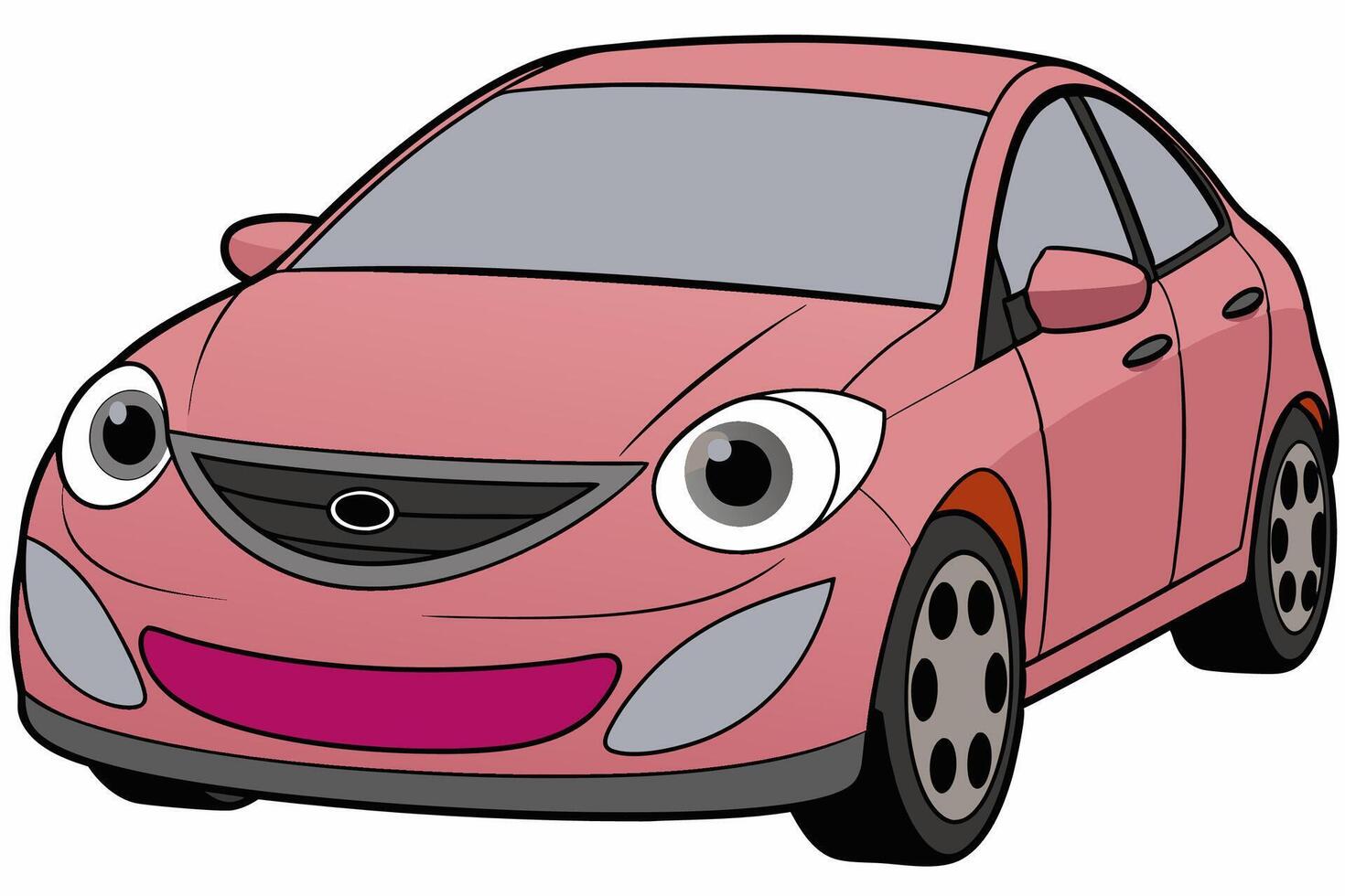 Hyundai Sonata Car Illustration on White Background Clipart, Cartoon, and Line Art Design, Hyundai Sonata illustration with white background. Includes clipart, cartoon, and line art design vector
