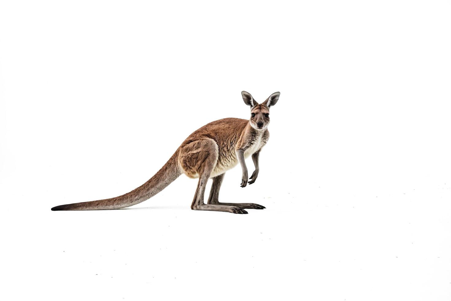 Kangaroo standing on white background photo