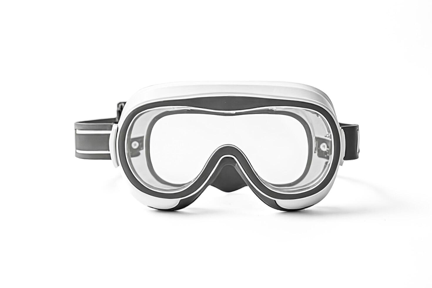 White and Black Diving Mask Isolated on White Background photo