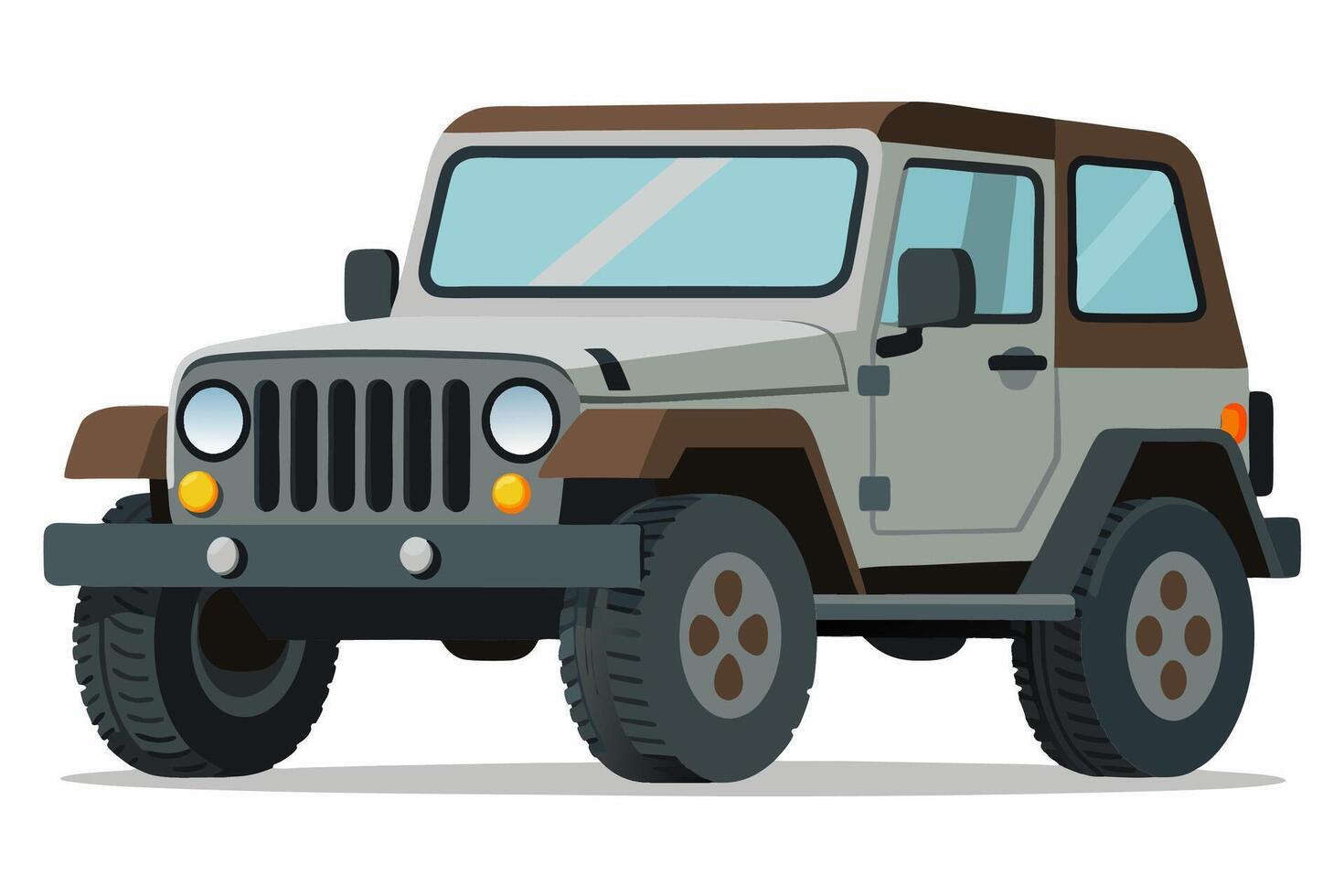 Jeep Wrangler Car Illustration Cartoons, Clipart, Line Art Design on White Background, Jeep Car Wrangler illustration on white background, perfect for cartoons, clipart, and line art vector