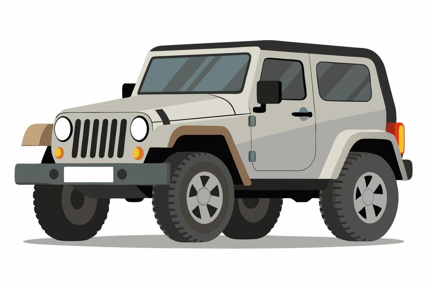 Jeep Wrangler Car Illustration Cartoons, Clipart, Line Art Design on White Background, Jeep Car Wrangler illustration on white background, perfect for cartoons, clipart, and line art vector