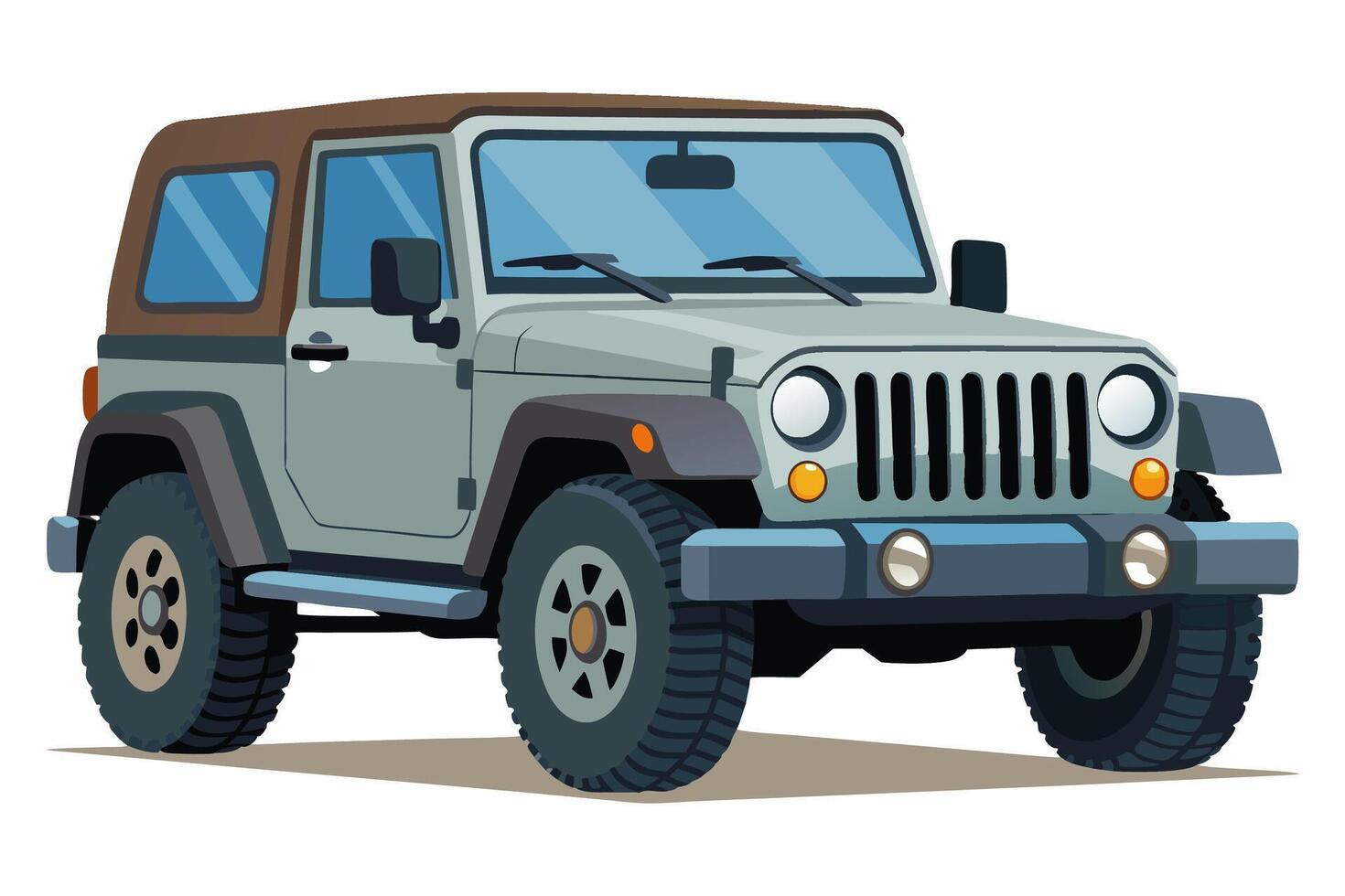 Jeep Wrangler Car Illustration Cartoons, Clipart, Line Art Design on White Background, Jeep Car Wrangler illustration on white background, perfect for cartoons, clipart, and line art vector