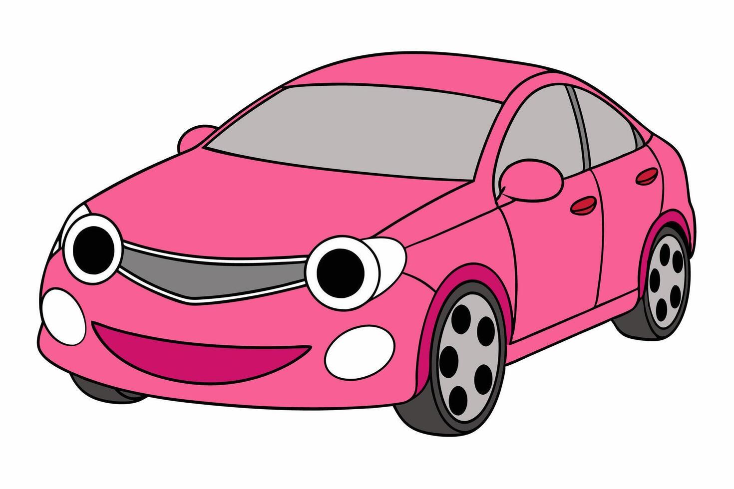 Kia Optima Car Illustration White Background, Cartoon, Clipart, Line Art Design, Kia Optima car illustration on white background, ideal for cartoons, clipart, and line art designs. vector