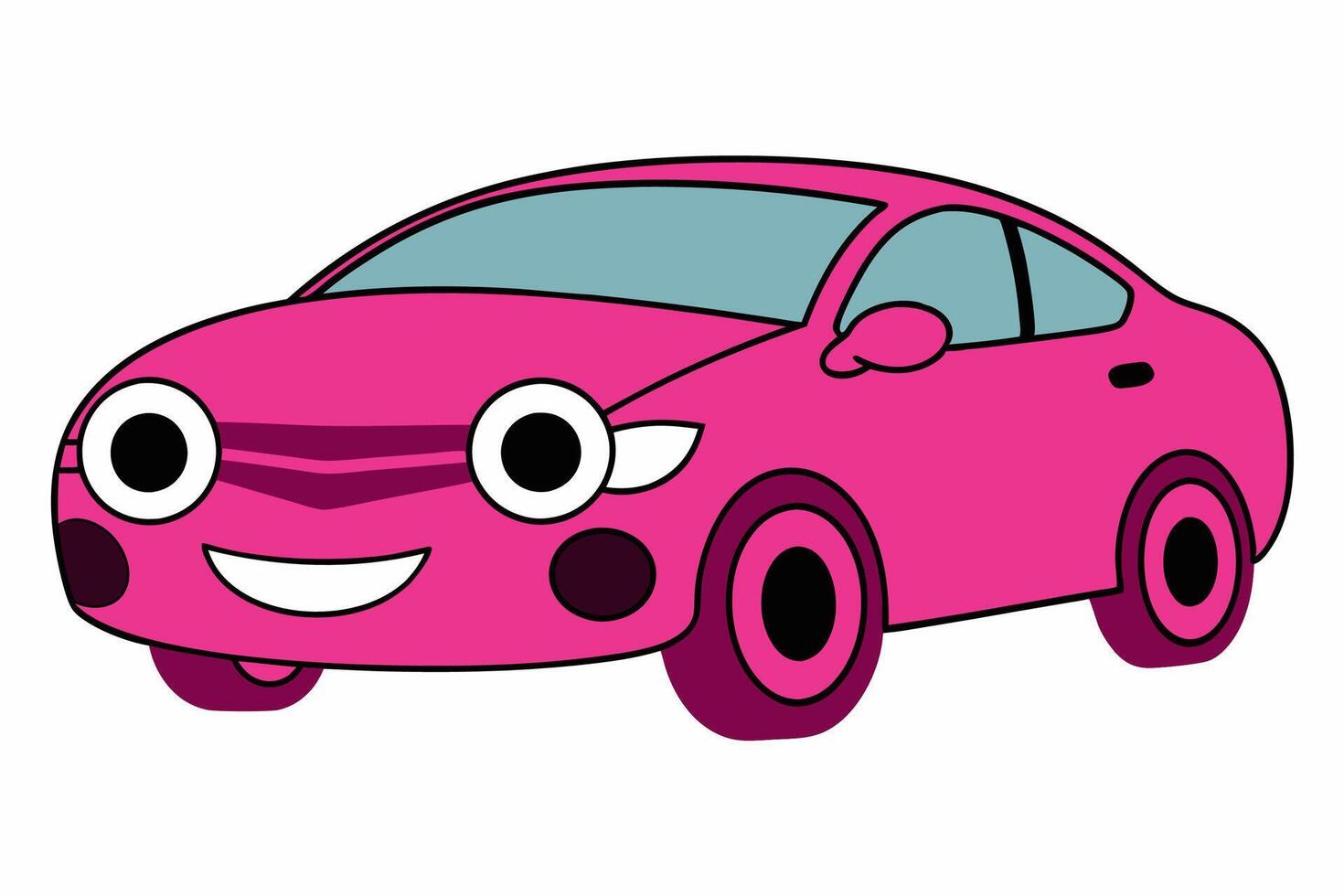 Kia Optima Car Illustration White Background, Cartoon, Clipart, Line Art Design, Kia Optima car illustration on white background, ideal for cartoons, clipart, and line art designs. vector