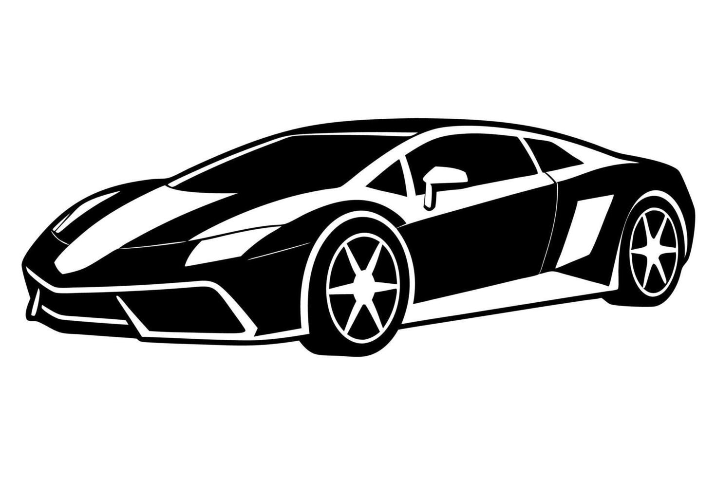 Lamborghini Aventador Car Illustration Car Cartoon, Clipart And Line Art Design, Lamborghini Aventador Car illustration sleek car design with white background. vector