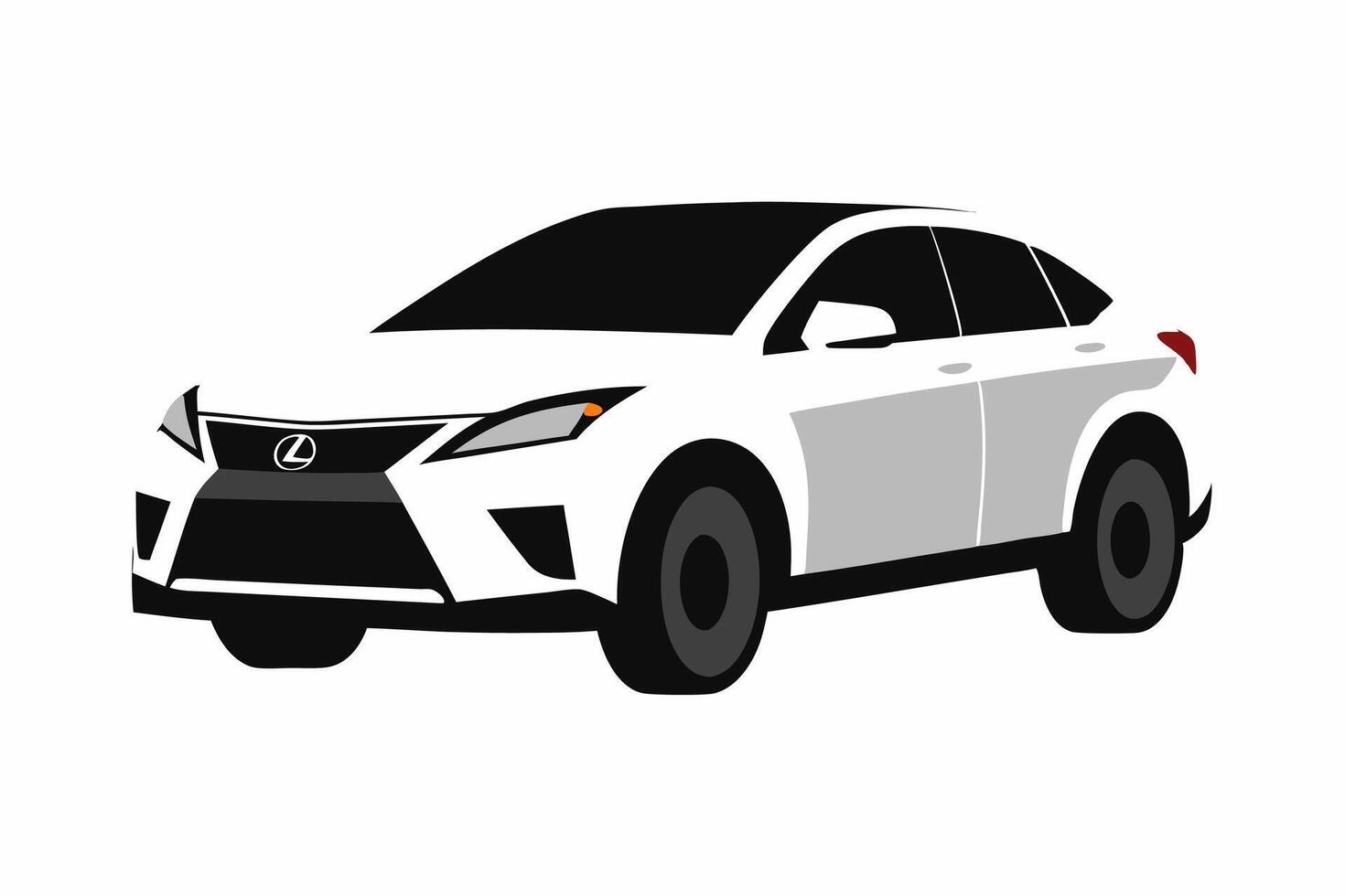 Lexus RX Car Illustration White Background, Cartoon, Clipart And Line Art, Lexus RX illustration with white background, ideal for cartoons and clipart vector