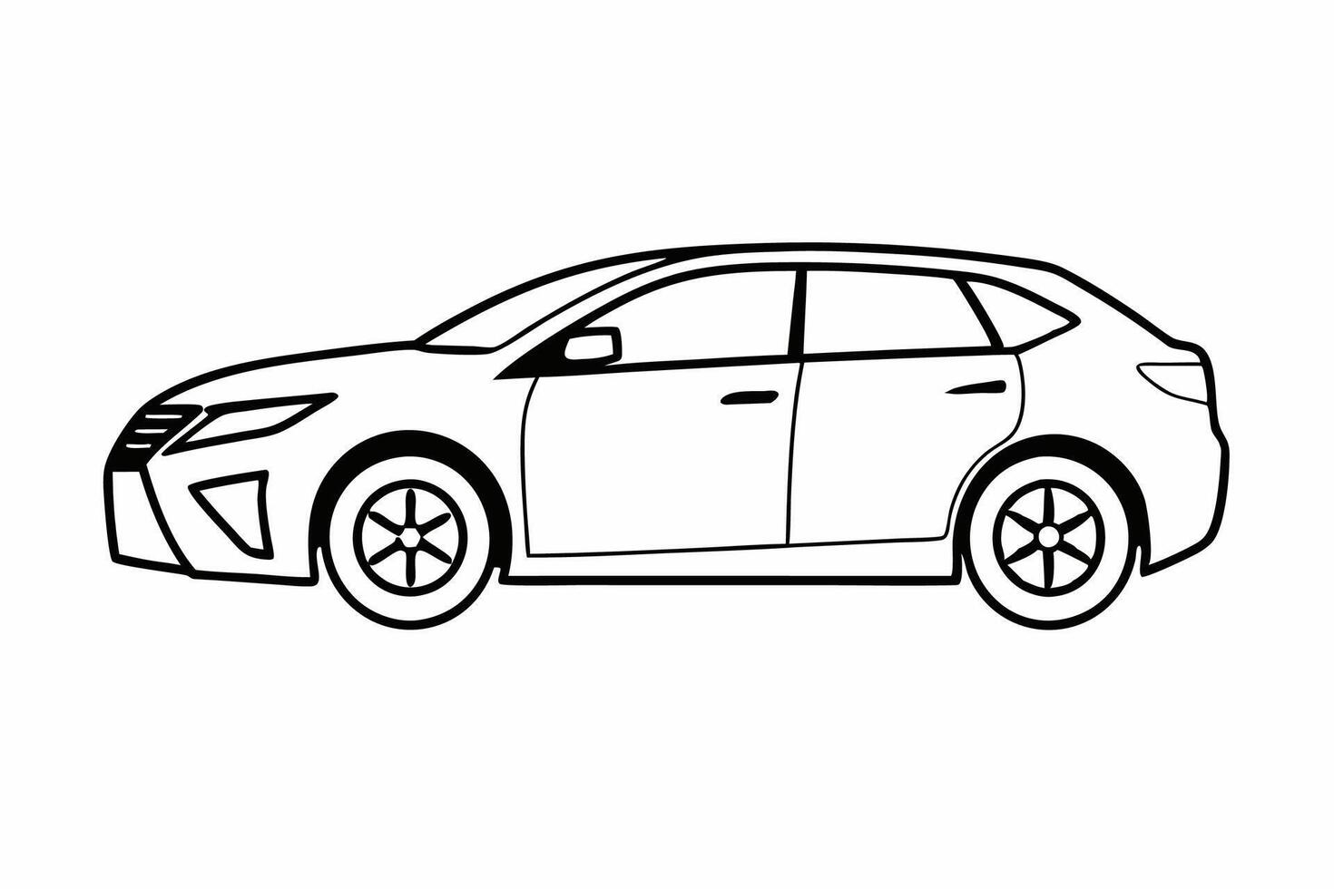 Lexus RX Car Illustration White Background, Cartoon, Clipart And Line Art, Lexus RX illustration with white background, ideal for cartoons and clipart vector