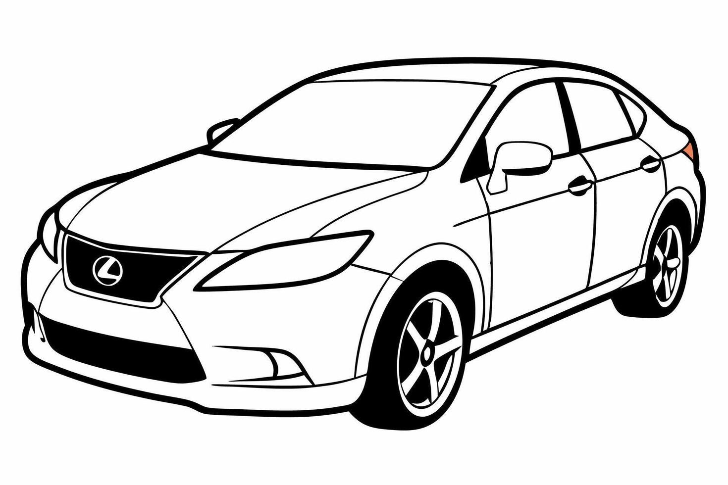 Lexus RX Car Illustration White Background, Cartoon, Clipart And Line Art, Lexus RX illustration with white background, ideal for cartoons and clipart vector