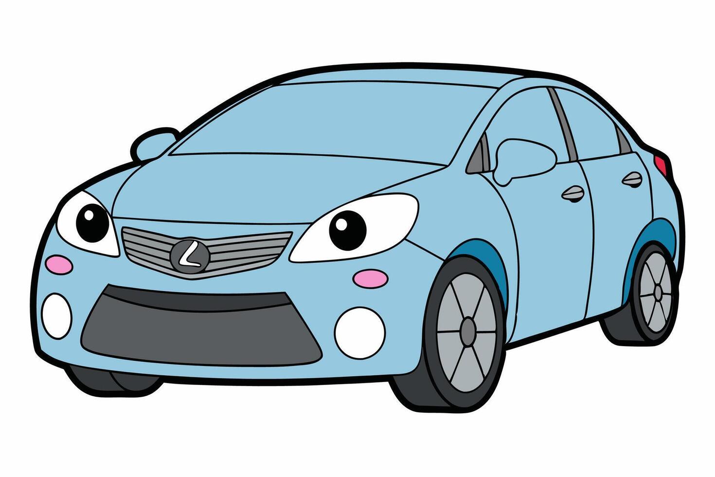 Lexus RX Car Illustration White Background, Cartoon, Clipart And Line Art, Lexus RX illustration with white background, ideal for cartoons and clipart vector