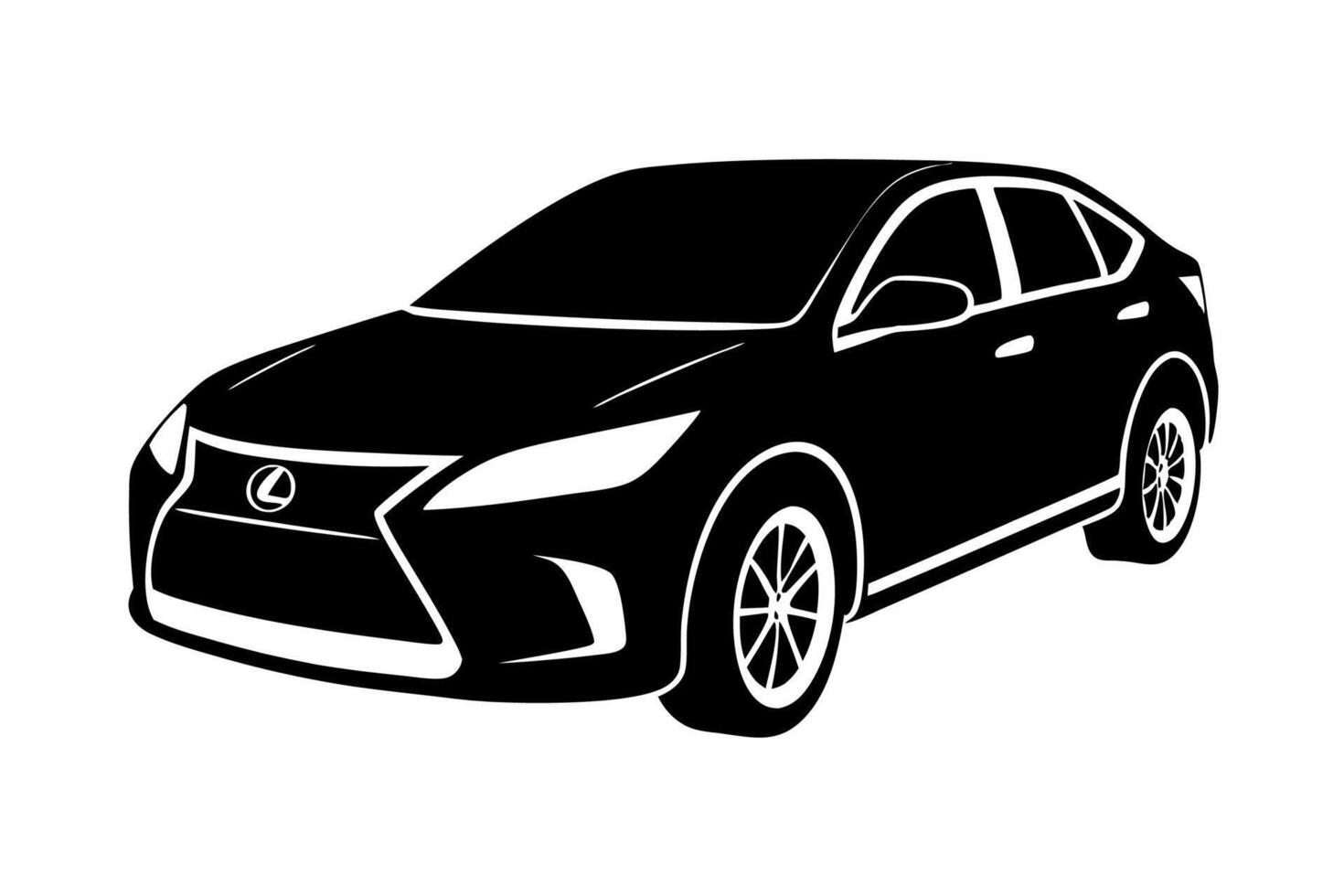 Lexus RX Car Illustration White Background, Cartoon, Clipart And Line Art, Lexus RX illustration with white background, ideal for cartoons and clipart vector
