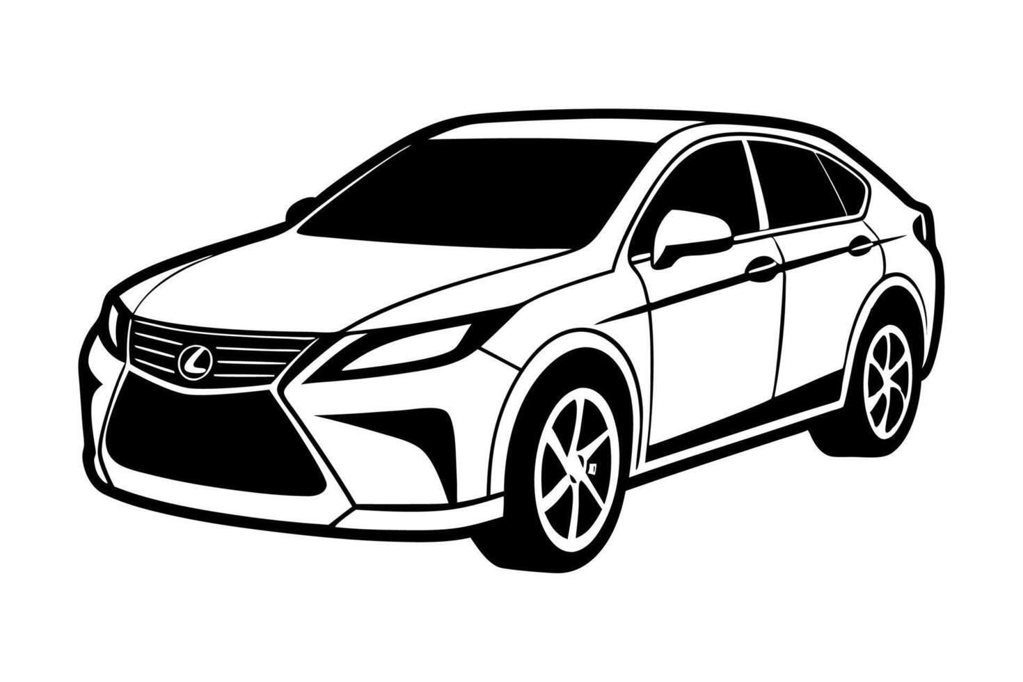 Lexus RX Car Illustration White Background, Cartoon, Clipart And Line Art, Lexus RX illustration with white background, ideal for cartoons and clipart vector