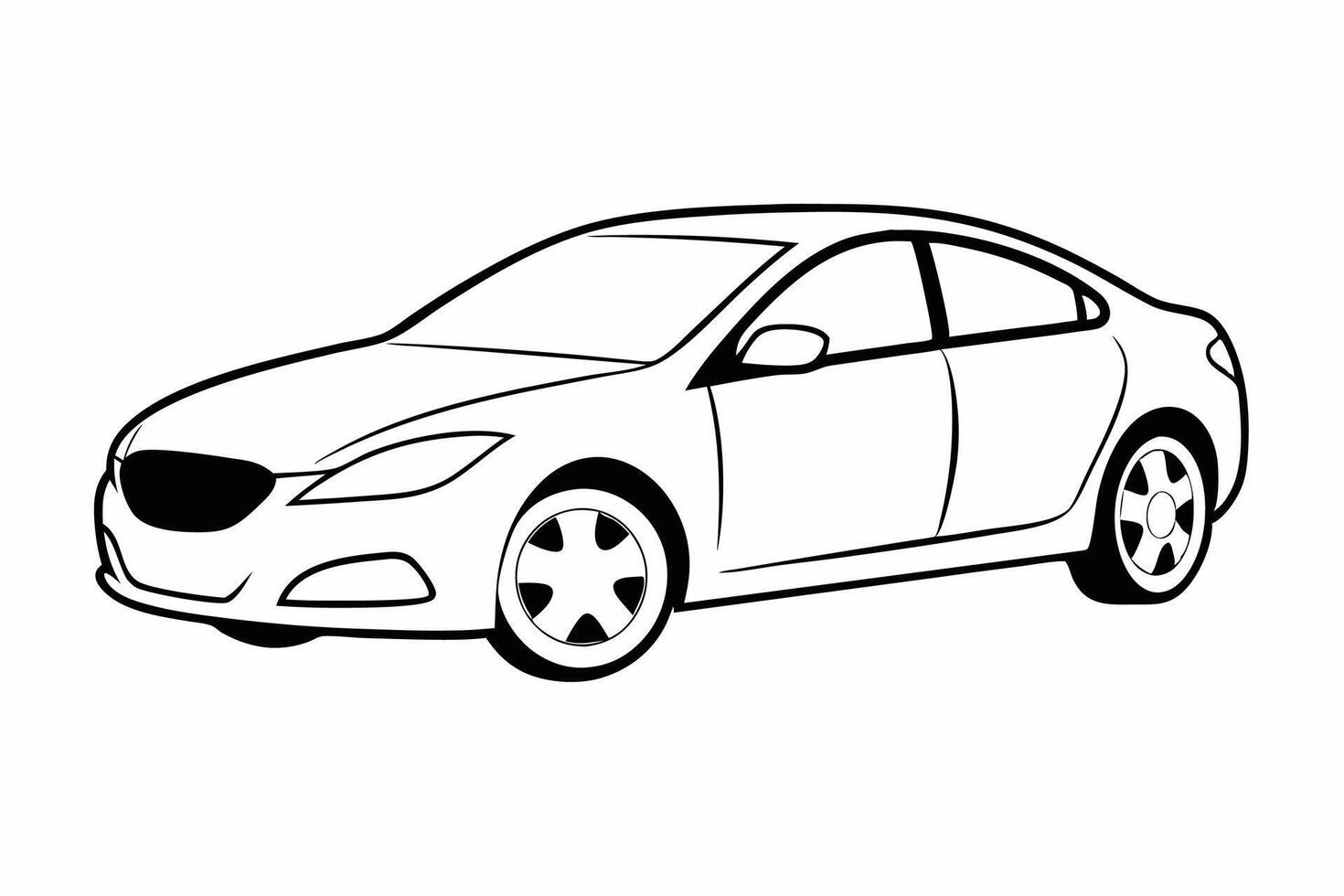 Mazda3 Car Illustration with White Background Cartoons, Clipart, Line Art Design, Mazda3 car illustration with white background, perfect for cartoons and clipart vector